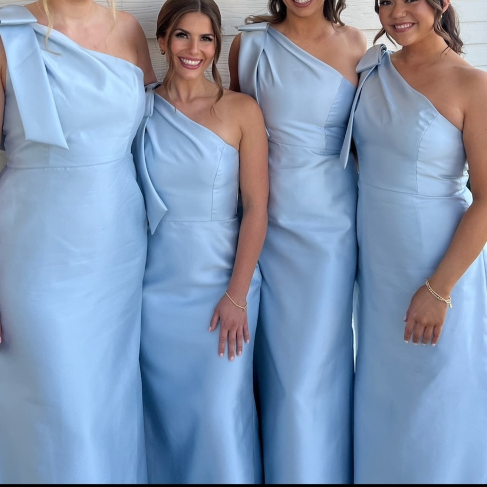 ALFRED SUNG Light Blue One-Shoulder Dress